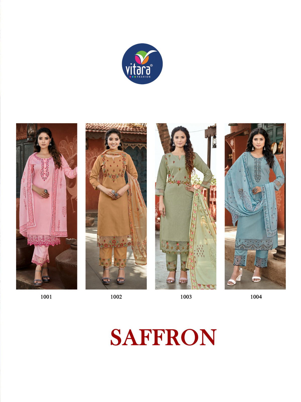 Saffron By Vitara 1001-1004 Readymade Salwar Suits Catalog